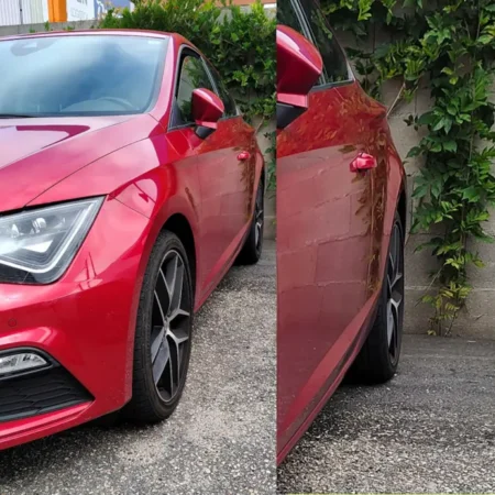 Foto en diagonal del eje trasero del neumático