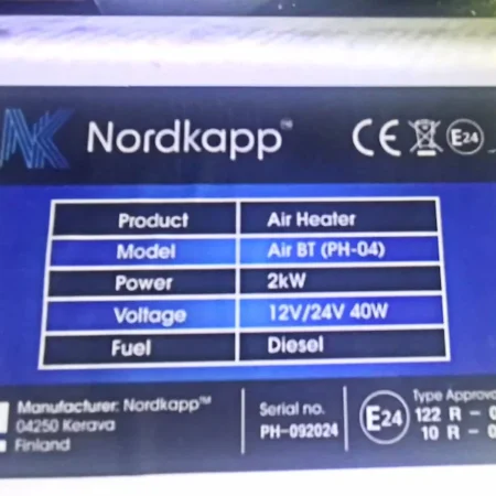 Fotografía de la pegatina de homologación