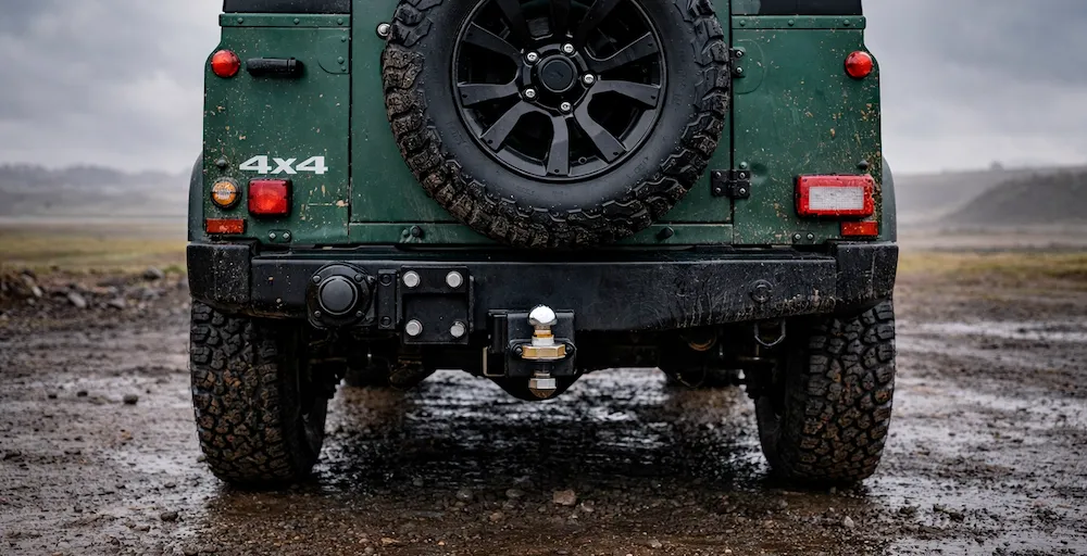 gancho de remolque montado en parte trasera de vehículo todoterreno